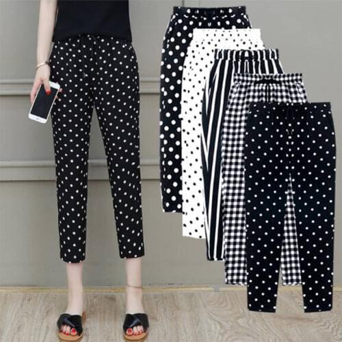 Women Pants 2021 Spring And Summer High-Waisted Trousers Womens Loose Seventh Ninth Casual Pantalones De Mujer