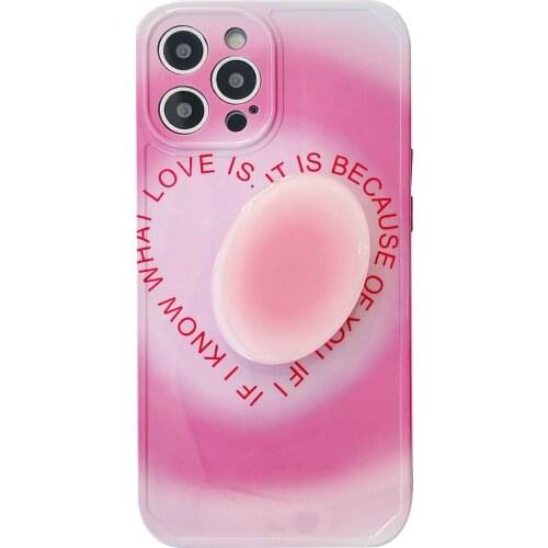 Gradient Heart Love Knot Stand Case for iPhone 12 Pro Max Back Phone Cover for 12 Mini 11 Pro Max X XS XR 8 7 Plus SE 2020 Capa