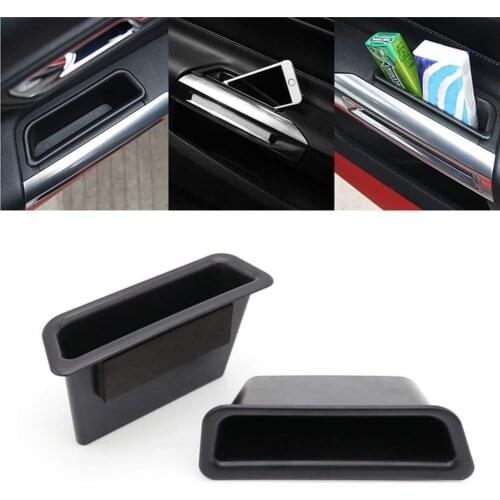 Black Car Armrest Container Storage Box Door Handle For 2015-2016 for Ford Mustang