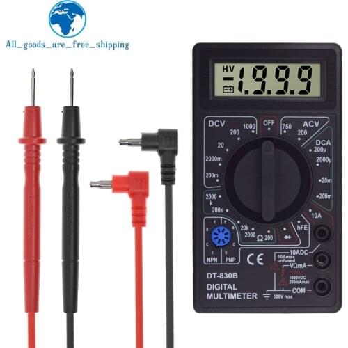 DT830B Digital Multimeter AC/DC LCD Digital Multimeter 750/1000V Voltmeter Ammeter Ohm Tester High Safety Handheld Meter