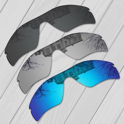 E.O.S 3 Pieces Black & Silver & Ice Blue Polarized Replacement Lenses for Oakley Radar Path Sunglasses