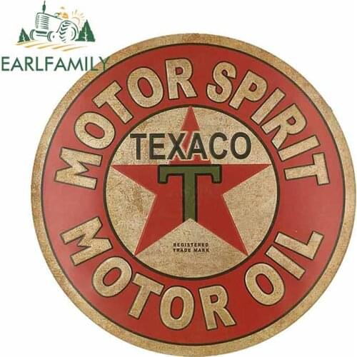 EARLFAMILY 13cm x 12.9cm For Texaco Motor Oil Scratch-Proof Car Stickers Motorcycle Repair Decal For SUV JDM VAN Decoration