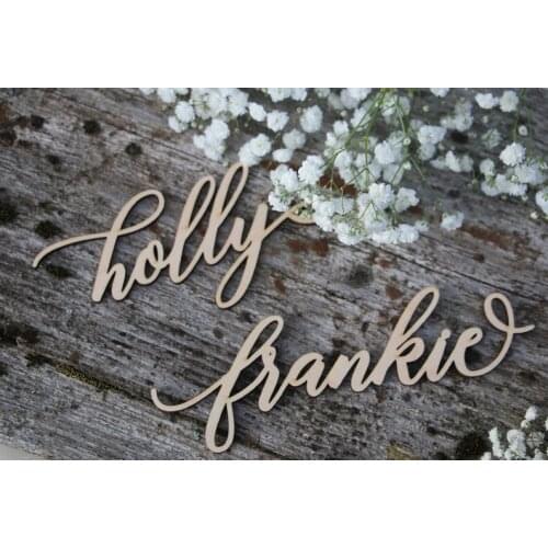 Name Signs Wedding place cards Laser cut wood signs Place setting signs Laser cut wood names Custom Laser cut