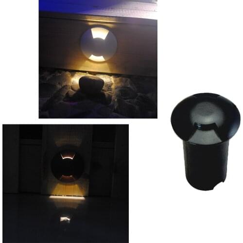 IP67 2 Way Lighting Angle Aluminum LED Underground Lamp LED Outdoor Garden Stairs Lights Set of 6(White/Brown/Black Cover )