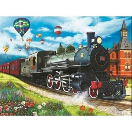 GATYZTORY Paint By Number Train Drawing On Canvas Handpainted Painting Art Diy Pictures By Number Kits Home Decor