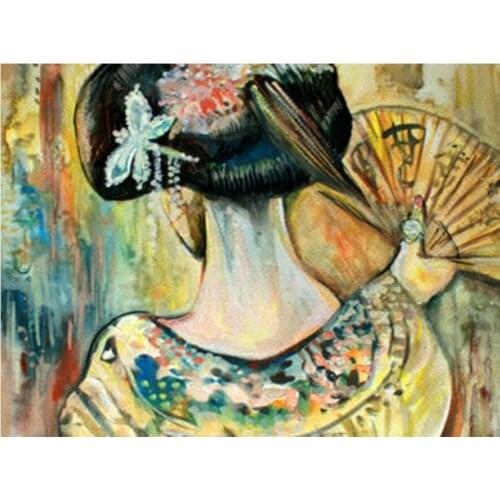 DIY painting,Full square Diamond Painting Cross Stitch Mosaic stickers 5D Diamond Embroidery japanese woman,Home Decor gift