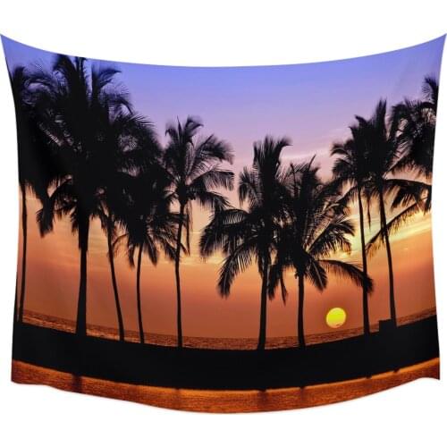 Coconut Tree Sunset The Scenery Wall Tapestry Home Wall Decor Bedroom Tapestry Wall Hanging Yoga Mat Picnic Mat