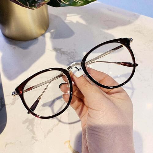 Oversized Round Glasses Frames Women Anti Blue Light Computer Eyewear Men Vintage Clear Optical Eyeglasses Myopia Frame