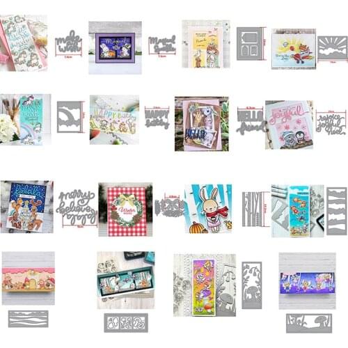 Mushrooms Flowers Beach Rainbow Metal Cutting Dies For DIY Scrapbooking Photo Album Embossing Paper Cards Making Decorations 24