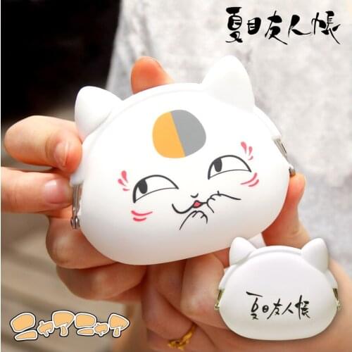 Anime Natsumes Book of Friends Madara Cute Mini Silica Gel Coin Purse Wallet Card Holder Billfold Wallet Storage Bag Key Case