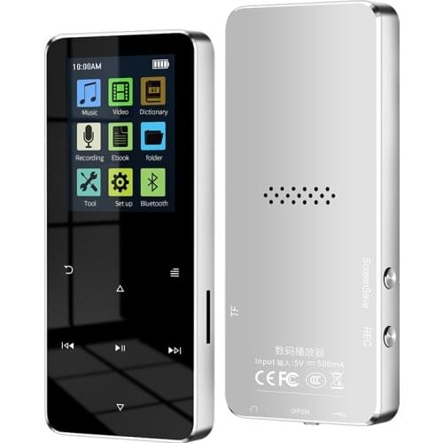 Up to 128GB bluetooth MP3 Player Earphones HiFi fm Radio Sport MP 4 HiFi Portable Music Players Voice Recording Recorder TF Card