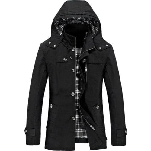 Plus Size 5XL Loose Men Jackets Hooded jacket male Cotton Autumn and spring Zipper Padded Mens business Casual Coats