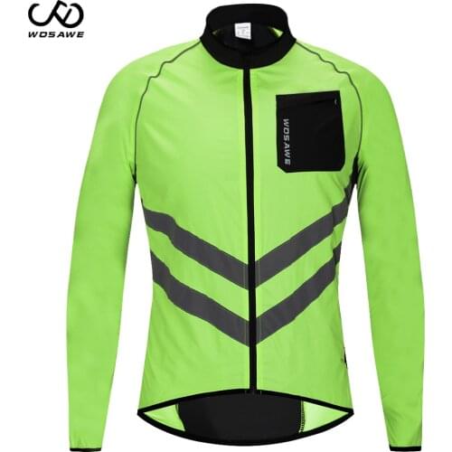 WOSAWE Men Wind Bike Cycling Jackets Quick-Drying Reflecitve Waterproof MTB Bike Riding Light-reflecting Jacket For Summer M-3XL