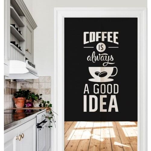 Nordic Kitchen Restaurant Coffee Customizable Black Door Curtain Noren Bedroom Home Decorative Curtains