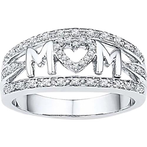 New Design Mothers Day Ring Bridal Zircon Diamond Elegant Engagement Wedding Band Gift Jewelry Accessories