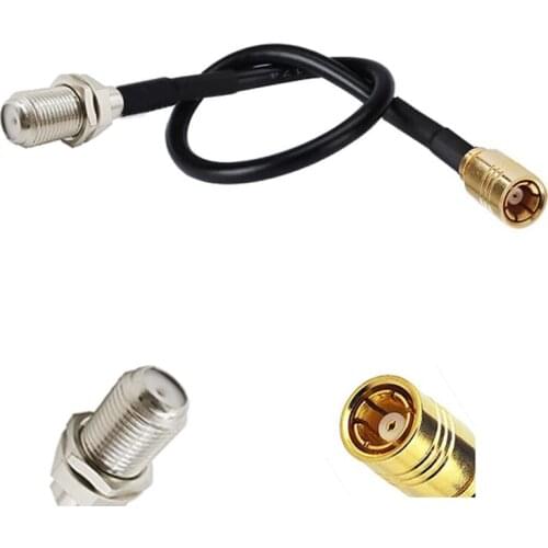 F Female Nut Bulkhead To SMB Female RG174 8" 20CM RF Pigtail Jumper Cable