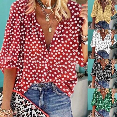 Casual Women Floral Print Long Sleeve Blouse Plus Size Loose Buttons Shirt Female Tops 2020 Casual Ladies Shirt