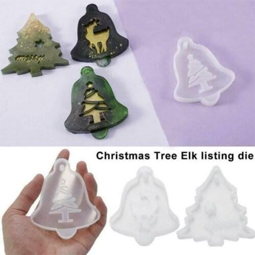 DIY Resin Crystal Epoxy Mould Listed Christmas Tree Elk Pendant Bag Decoration Resin Silicone Mould