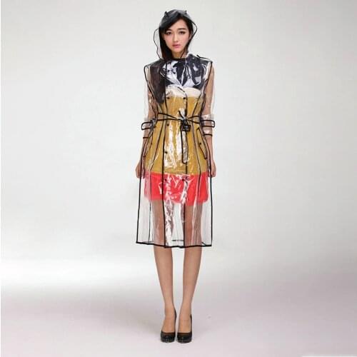 Transparent Raincoat Portable Adult Lady Women Poncho Rainsuit Rainproof Belt Rain Coat For Outdoor Climbing Fishing Rainwer