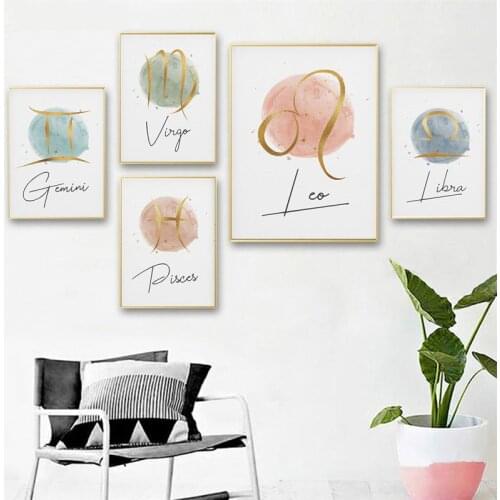 Self-adhesive Wall Stickers Constellation Astronomy Stars Poster Painting Astrology Sign Paintings Kids Living Room Decoration