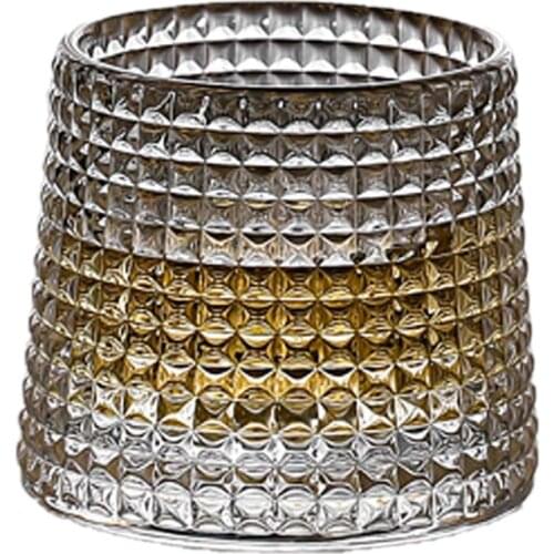 Thick swivel crystal glass Rotary whiskey glass creative personality wine tumbler sublimation Whisky Chivas Rock Up