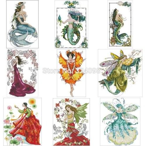 Fairy angel patterns Counted Cross Stitch 11CT 14CT DIY wholesale Chinese Cross Stitch Kits Embroidery Needlework Sets