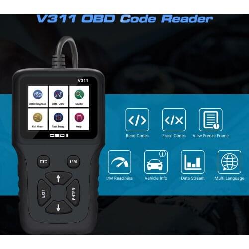 V311 OBD2 Scanner Car Fault Code Reader Handheld Car OBD Diagnostic Instrument OBD2/EOBD One-Click DTC Car Diagnostic Scan Tool