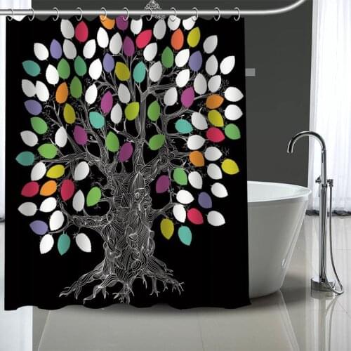 Waterproof Shower Curtain Can Be Customized Tree art Bathroom Shower Bath Supplies Polyester Shower Curtain With Hooks