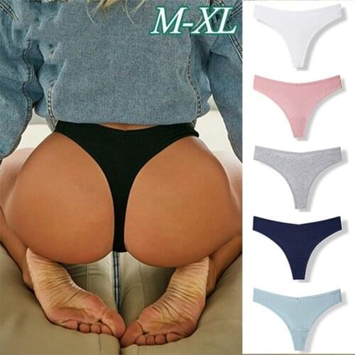 G-string Panties Cotton Women Underwear Sexy Low-Rise Panties Female Underpants Thong Solid Color Pants Intimates Lingerie
