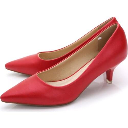 VENUS CHAN New Arrival Women Med MED Heel Brand Ladies Pointed Toe Shoes Ladies PU Leather Fashion Pumps office Shoes