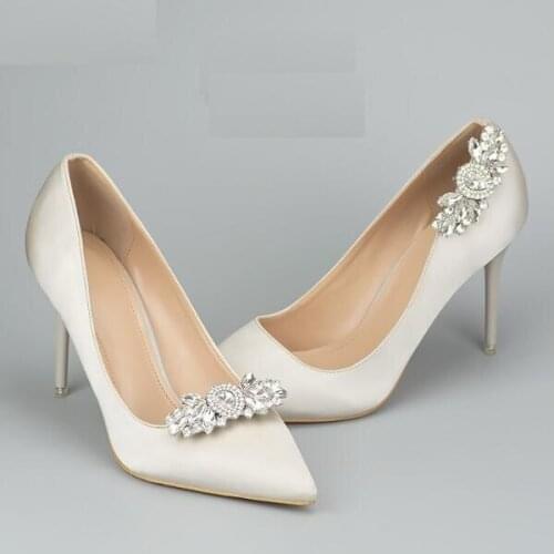 1pair) Romantic Luxury Pearl Rhinestone Shiny Detachable Shoe Buckle Accessories