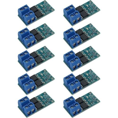 10 PCS DC 5V-36V 15A(Max 30A) 400W Dual High-Power MOSFET Trigger Switch Drive Module 0-20KHz PWM Adjustment Electronic