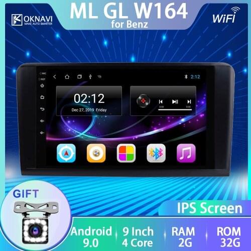 For Mercedes-m Benz Car Radio for Benz ML 430 450 Class W164 ML350 2005-2013 GPS Multimedia Player 9 Inch Android 9.0 No 2 Din
