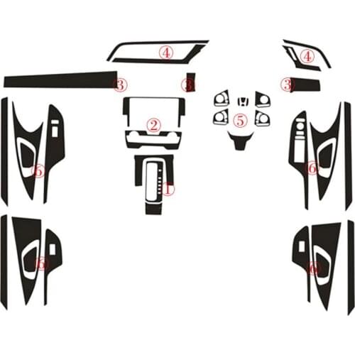 Car-Styling New Carbon Fiber Car Interior Center Console Color Change Molding Sticker Decals For RHD Honda Civic 10th