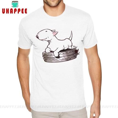 Funny Bull Terrier On Board t shirt Cotton For Boyfriend Small Size White T Shirt