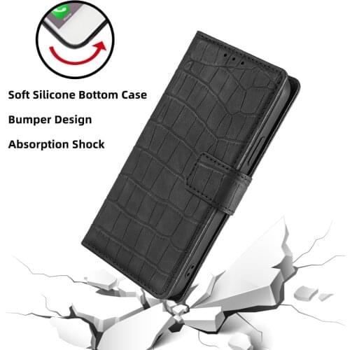 Flip Cover for ASUS ZB601KL ZB602KL ZS670KS ZS630KL ZS590KS Zenfone 2 3 4 5 6 Max Wallet Shell Classic Buckle Crocodile Pattern