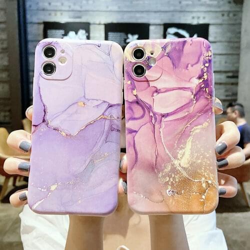 Marble Pattern Case For Xiaomi Redmi Note 10 9 8 Pro 9T 8T 9S 10S 10T 7 5 9A 9AT 9C NFC Purple Painting Soft Silicone Case Cover