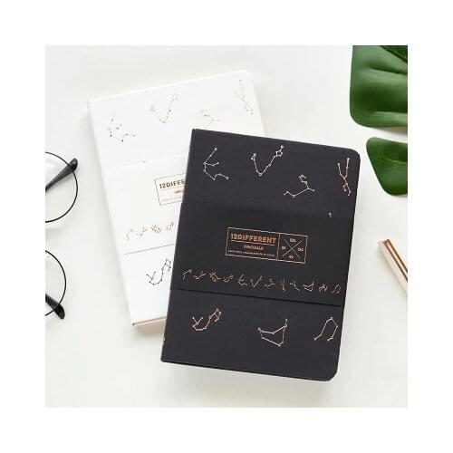 "Constellation" Black White Notebook Blank Sketchbook Journal Freenote Diary Study Notebook Stationery Gift Planner Notepad