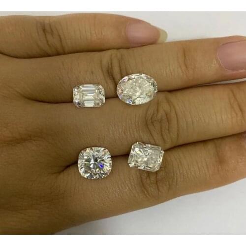 Loose Moissanite Gemstone 1carat D Color VVS Round Radiant Emerald Oval Cut GRA Moissanites Stone Diamonds Price Per Carats