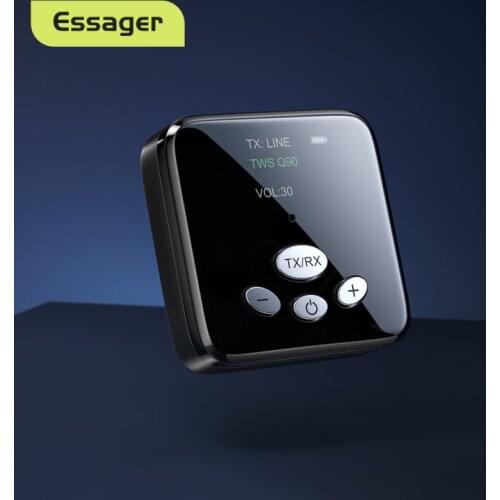 Essager Bluetooth 5.0 Transmitter Receiver 3.5mm Jack Aux Audio Wireless Adapter For PC TV Headphone Car Bluetooth 5 0 Receiver