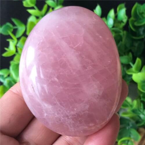 Hot sale pink quartz rose crystal palm stone healing for gift