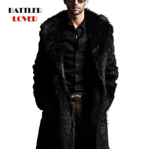 Men Fur Coat Winter Faux Fur Outwear Coats Mans Punk Parka Jackets Long Leather Overcoats Hombre Fur Jacket Clothing Autumn