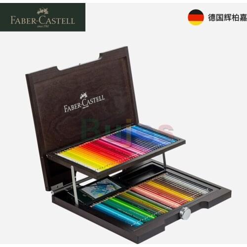 Faber-Castell Water Soluble and Oily Colored Pencil, Wooden Box Set, 48/72/120 Color, Professional Art Painting Coloring Set