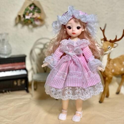 New Long Hair 30cm Doll Princess Suit Plastic 27 Joint 3D Real Eye Doll Girls Toy Decorative Fashion Birthday Gift