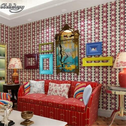 Beibehang English children room pure paper wallpaper simple vertical stripes men and women star bedroom bedside study wallpaper