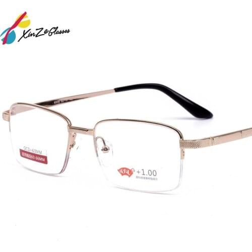XINZE New Unisex women men Folding Metal Reading Glasses +1.00 +1.50 +2.00 +2.50 +3.00 +3.50 +4.00 Diopter contains Case