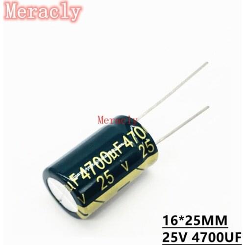 5PCS 25V 4700UF Wholesale aluminum electrolytic capacitors 20% high frequency and low resistance, good quality