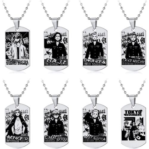 Tokyo Revengers Japanese Anime Peripheral Military Dog Tag Pendant Necklace Stainless Steel Accessories