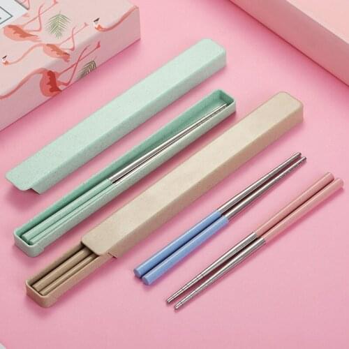 Stainless Steel Chopsticks Chinese Metal Food Sticks Sushi Portable Travel Baguette Chinoise Chopsticks Set Palillos Chinos