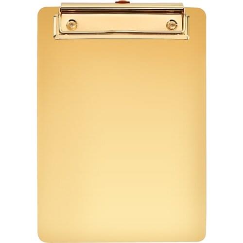 Gold Metal A5 B5 A4 Clipboard Office Desk Ins Paper Folder Sketch Board Office Conference Cardboard File Memo Writing Pad